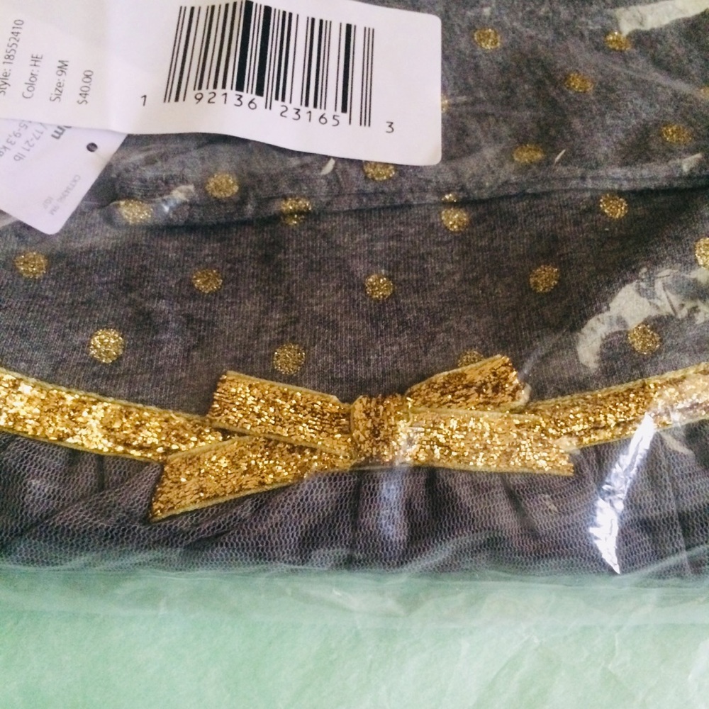 New Carter’s Glitter Polka Dot Dress Set - Picture 6 of 6